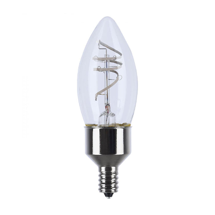 Satco S11525 4W B11 LED Coil Filament Bulb, E12 Base, 2700K