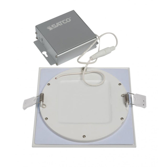 Satco S11614 6" 12W LED Square Edge-lit Direct Wire Downlight, 5000K