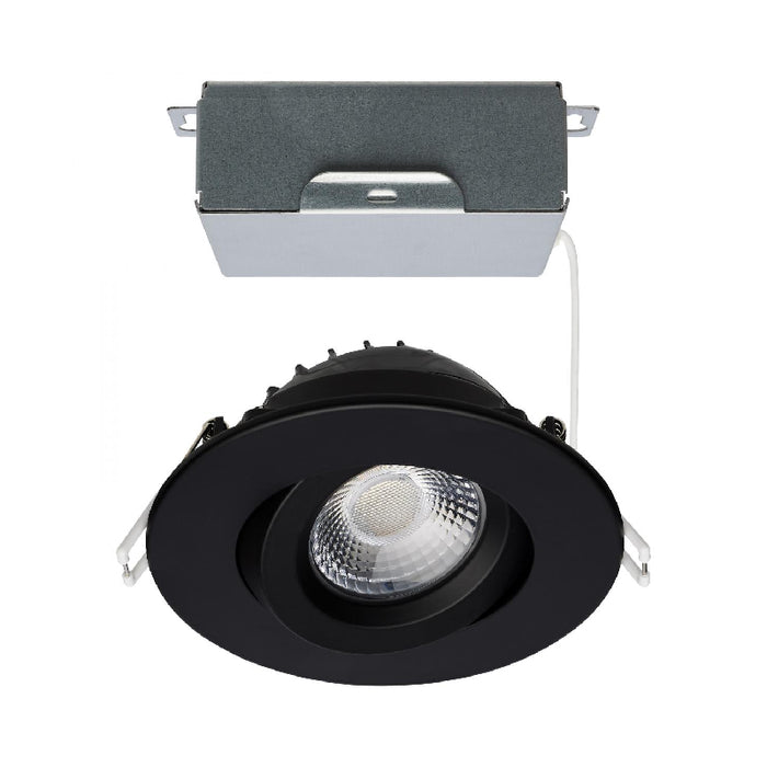 Satco S11618R1 4" 12W LED Round Direct Wire Downlight, CCT Selectable-Black
