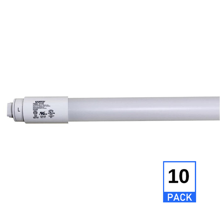 Satco S11753 4-ft 18W LED T8 Lamp, R17d Base, CCT Selectable, 10-Pack