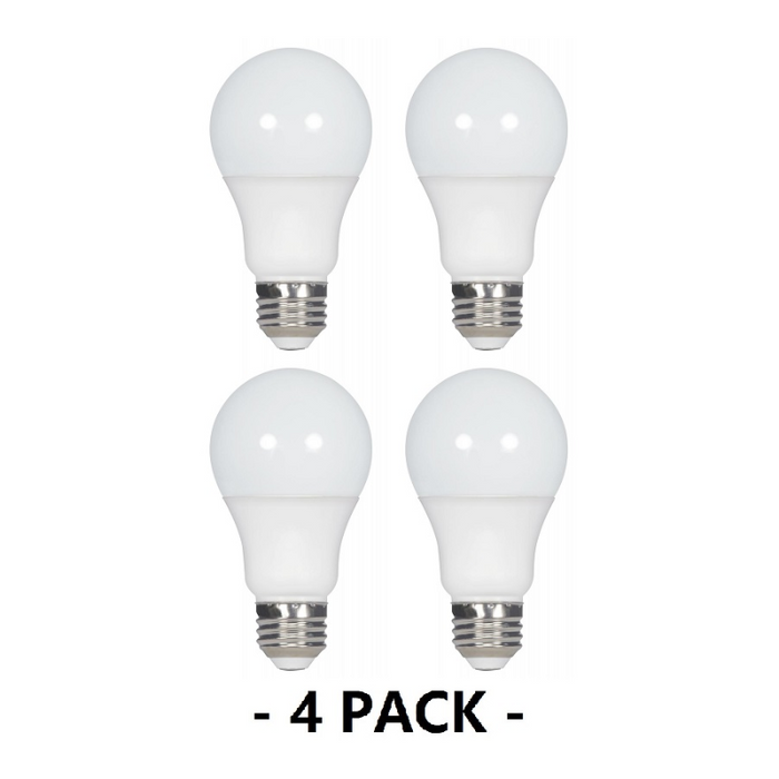 Satco S28563 10W A19 Non-Dimmable LED Bulb, 5000K, 4-Packs