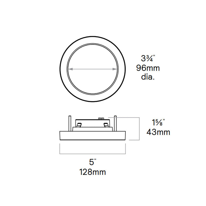 Lightolier SD5R7ESCT1W 5" Round 11W LED Surface Mount Downlight, CCT Selectable