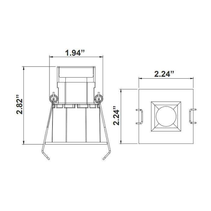 Westgate SDL1S-ST-MCT5 1" Square High-Output LED Low-Glare Canless Recessed Light, 5CCT Selectable