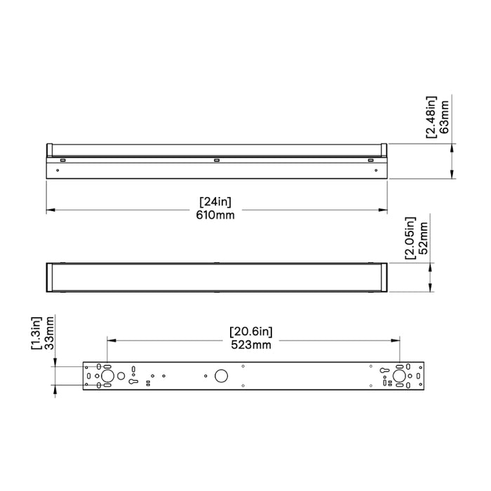 Day-Brite CFI SDS2 2-ft LED Strip Light, 3CCT & Lumens Selectable