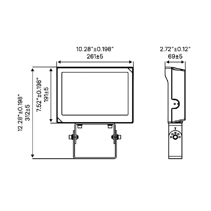 Keene SF100 60W/80W/100W LED SlimFlood Light with Photocell, 3CCT Selectable, Trunnion Mount