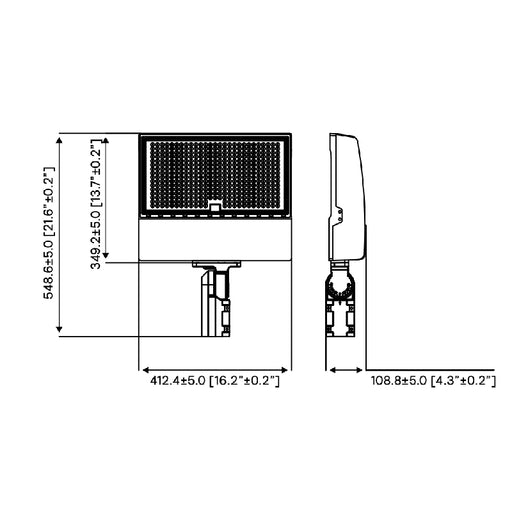 Keene SF300 205W/255W/300W LED SlimFlood Light, 3CCT Selectable, SlipFitter Mount