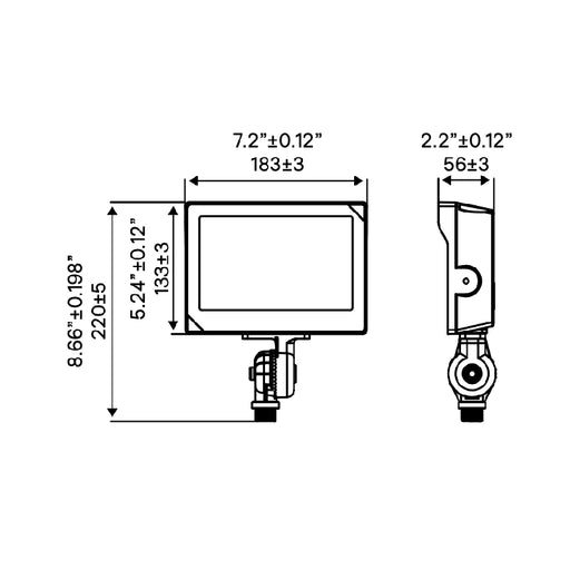 Keene SF35 15W/25W/35W LED SlimFlood Light with Photocell, 3CCT Selectable, Knucle Mount