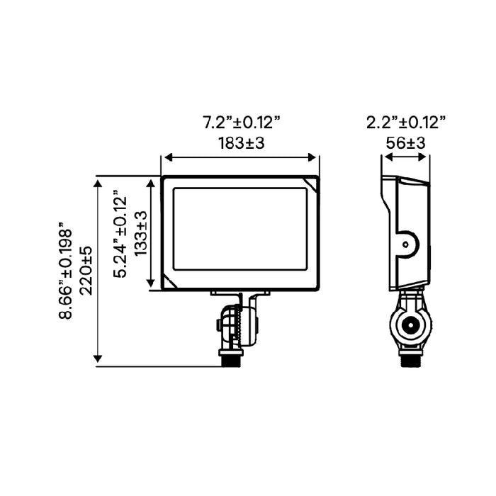 Keene SF35 15W/25W/35W LED SlimFlood Light with Photocell, 3CCT Selectable, Knucle Mount