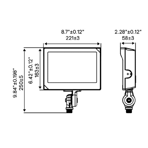 Keene SF60 15W/35W/60W LED SlimFlood Light with Photocell, 3CCT Selectable, Knucle Mount