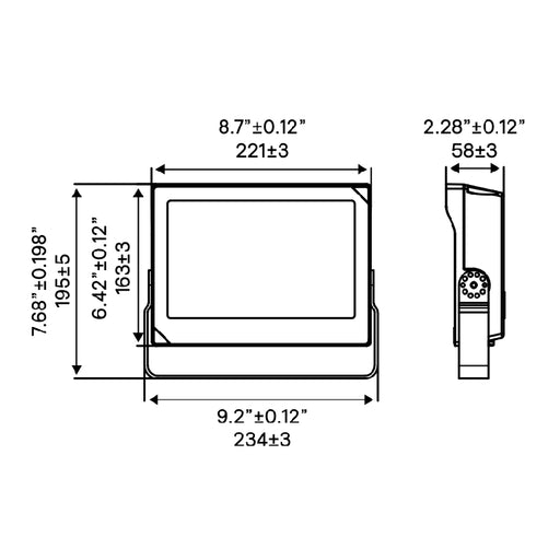 Keene SF60 15W/35W/60W LED SlimFlood Light with Photocell, 3CCT Selectable, Yoke Mount