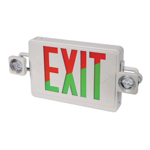 Sure-Lites APCH7RGSQ30 Square Headed Combination LED Exit Sign and Emergency Light, Remote Capacity