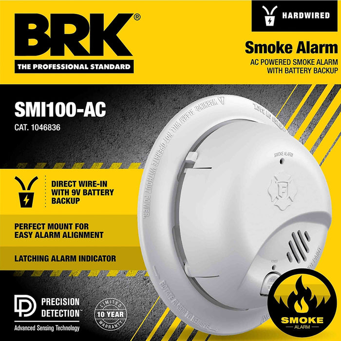 BRK SMI100-AC Interconnectable Ion Smoke Alarm W/Battery Backup