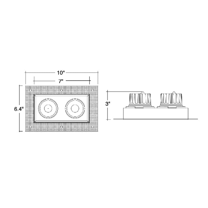 Envision LED 4" Multiple Trimless Double Head Downlights, 5CCT Selectable