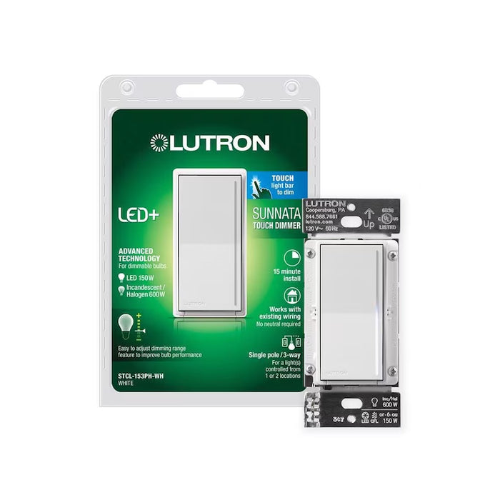 Lutron STCL-153MH Sunnata 150W 3-Way/Multi Location LED Touch Dimmer Switch