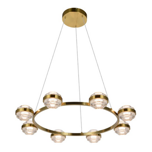 VONN VAC3338 Artisan Milano 8-lt 33" Integrated LED Chandelier - Antique Brass