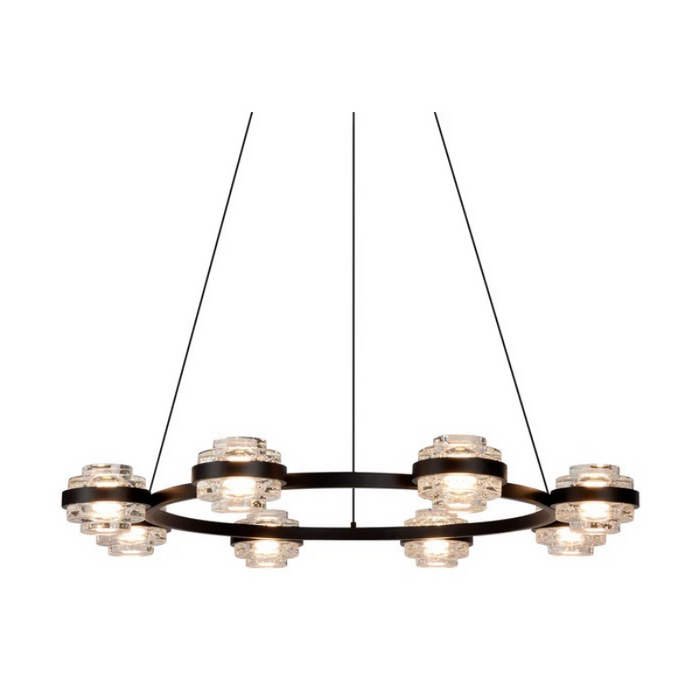 VONN VAC3338 Artisan Milano 8-lt 33" Integrated LED Chandelier - Black