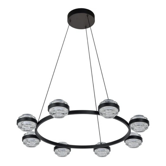 VONN VAC3338 Artisan Milano 8-lt 33" Integrated LED Chandelier - Black