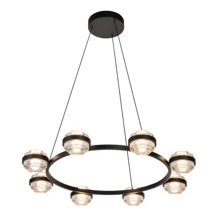 VONN VAC3338 Artisan Milano 8-lt 33" Integrated LED Chandelier - Black