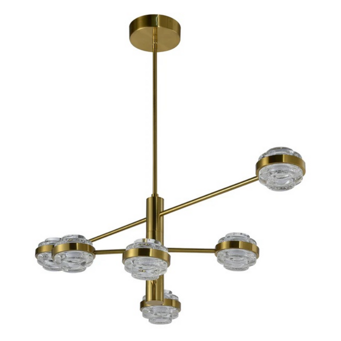 VONN VAC333RD6 Artisan Milano 6-lt 40" Integrated LED Chandelier - Antique Brass