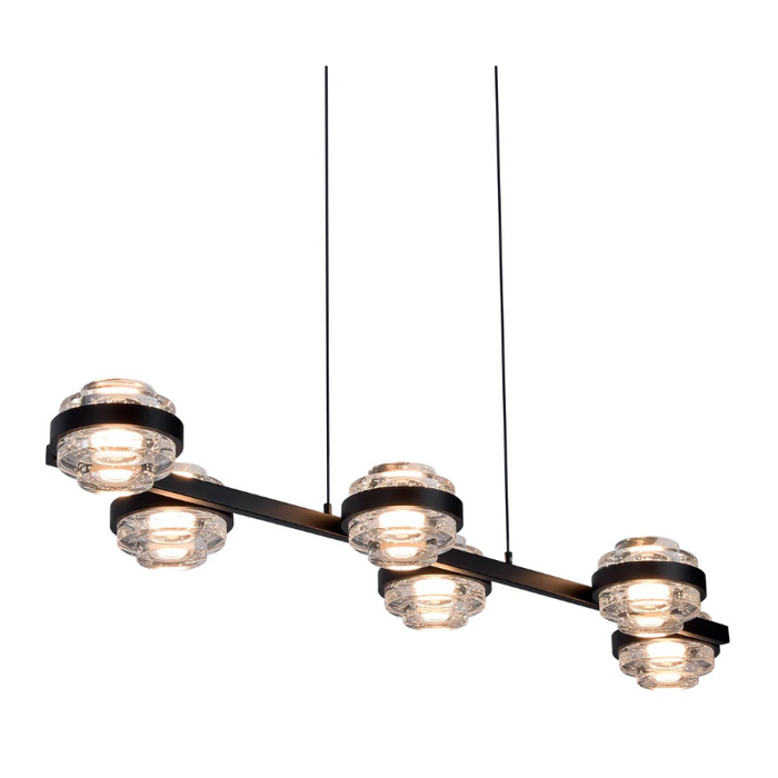 VONN VAC3LN336 Artisan Milano 6-lt 39" LED Linear Chandelier - Black