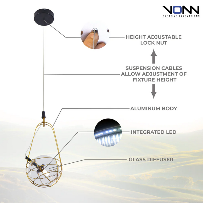 VONN VAP2151 Artisan Firenze 1-lt 8" Integrated LED Pendant