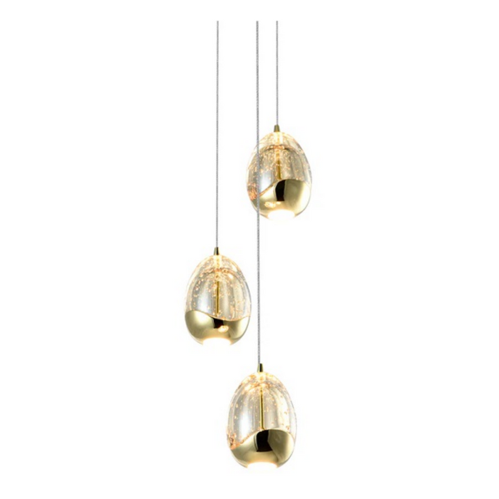 VONN VAP2203 Artisan Venezia 3-lt 8" Integrated LED Pendant - Gold