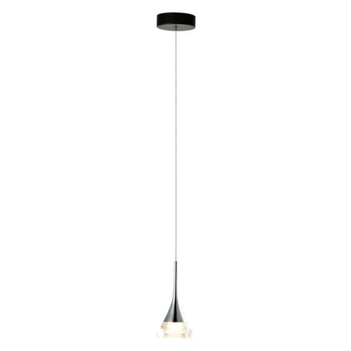 VONN VAP2211 Artisan Amalfi 1-lt 5" Integrated LED Pendant - Black/Polished Chrome