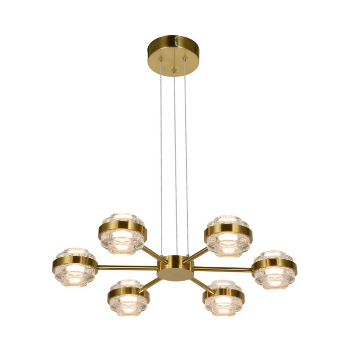 VONN VAP2336 Artisan Milano 6-lt 26" LED Chandelier - Antique Brass