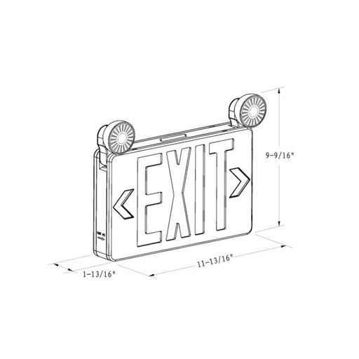 Chloride VLLCR Value+ LED Exit/Emergency Combo, Red Letters