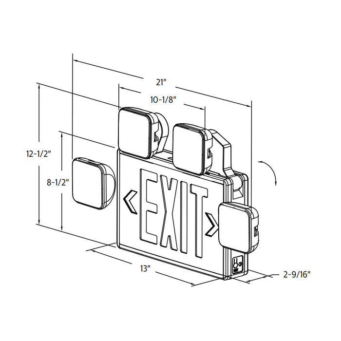 Chloride VLTCR3R Value+ LED Exit/Emergency Combo with Remote Capability, Red Letters