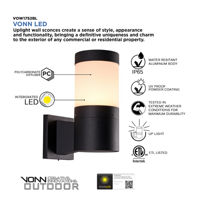 VONN VOW1752 Modern 5W Integrated LED Wall Sconce