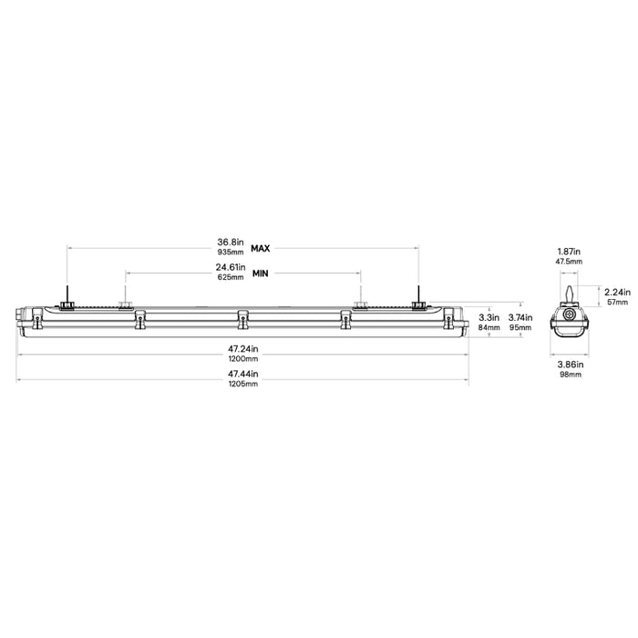 Day-Brite CFI VTS4 4-ft LED Sealed Strip Light, 3CCT & Lumens Selectable