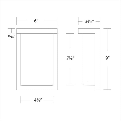 WAC WS-W190109 Vega 1-lt 9" Tall LED Outdoor Wall Light, 5CCT Switchable