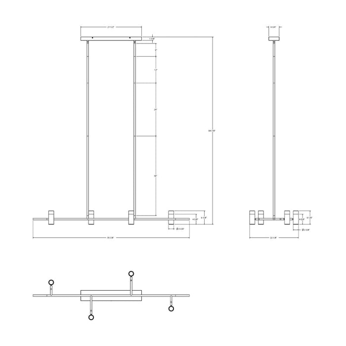 Dals CAPD72-CC Quartet 4-lt 72" LED Pendant