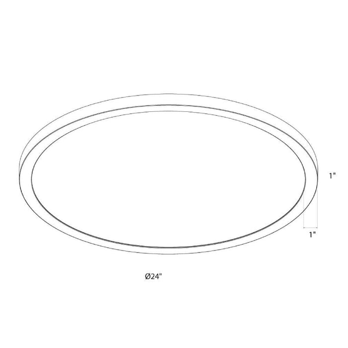 Dals CFLEDR24-CC Delta 1-lt 24" LED Flush Mount