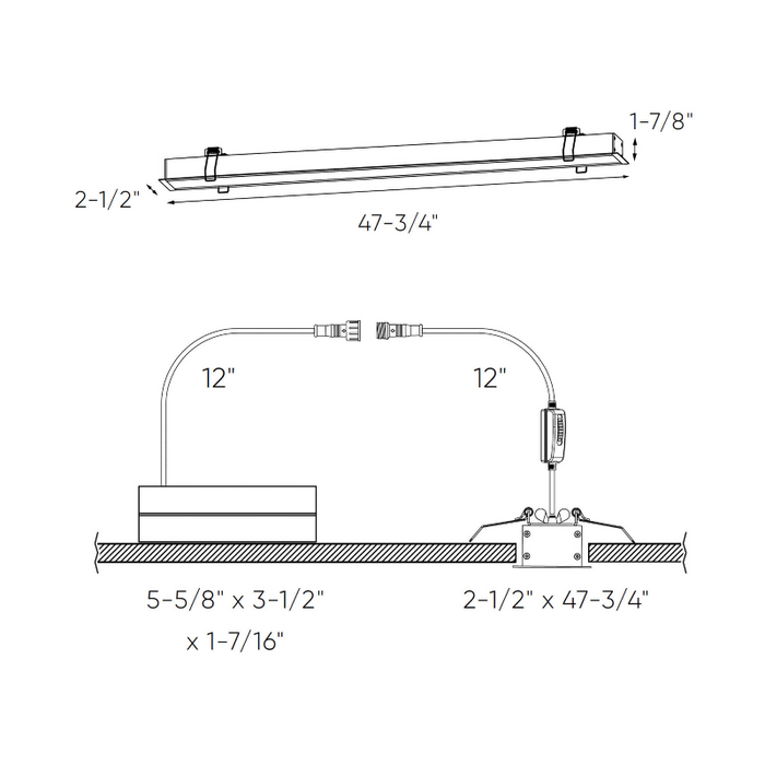 Dals DCP-LNR48 48" Boulevard Pro Smart Architectural Recessed Light, RGB+CCT