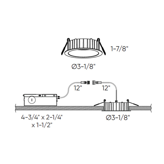 Dals DRR2-CC Notch 2" Regressed Panel, 5CCT Selectable