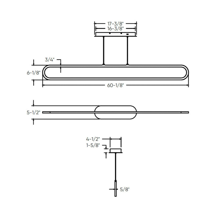 Dals FPD60-CC Atom 1-lt 60" LED Pendant