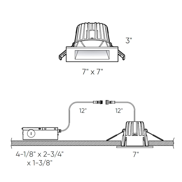 Dals RGR6SQ-CC 6" Square Regressed Downlight, 5CCT Selectable