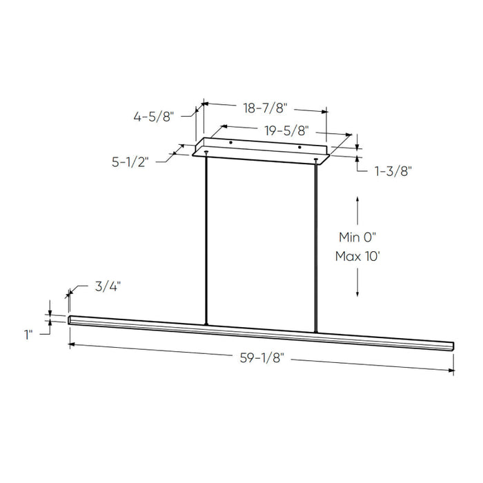 Dals SLPD60-CC Current 1-lt 60" LED Pendant