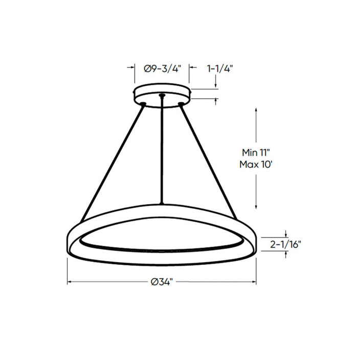 Dals TRPD34-CC Pyra 1-lt 34" LED Pendant