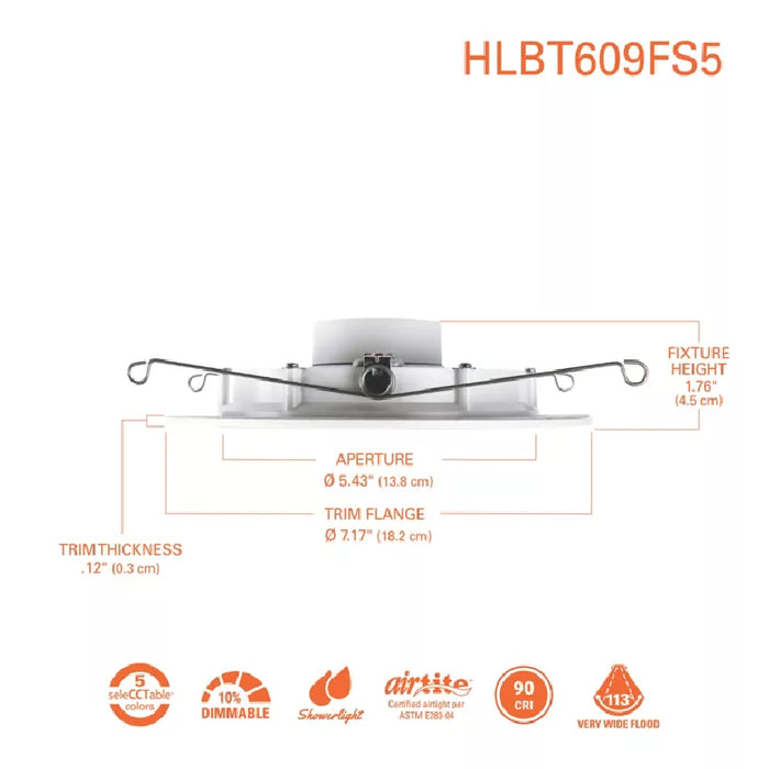 Halo HLBT 6" Slim LED Trim, 5CCT Selectable