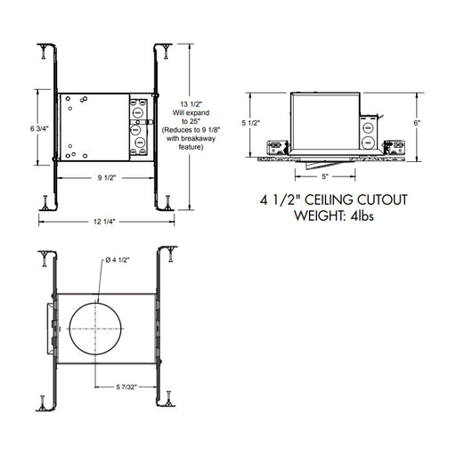 Juno IC1ALEDFW G4N 06LM FireWall 4" Fire-Rated Adjustable New Construction Housing, Universal Driver 120-277V, 0-10V, 10% Dim