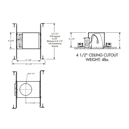 Juno IC1FW LEDT24 FireWall 4" LED Fire-Rated Quick Connect New Construction Housing