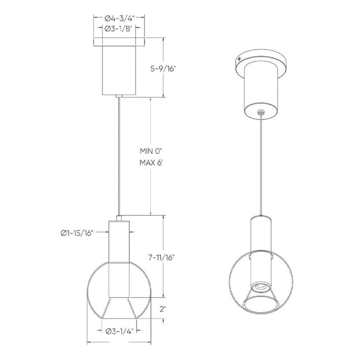 Dals IRPD-CC Iris 1-lt 3" LED Pendant, 5CCT Selectable