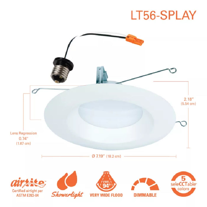 Halo LT56 5"/6" LED Retrofit Module with Smooth Splay Trim, CCT Selectable, 750 Lumen