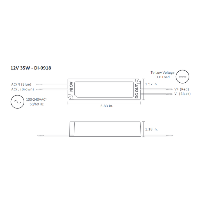 Diode LED 12V 35W Constant Voltage LED Driver with NEMA3R Junction Box