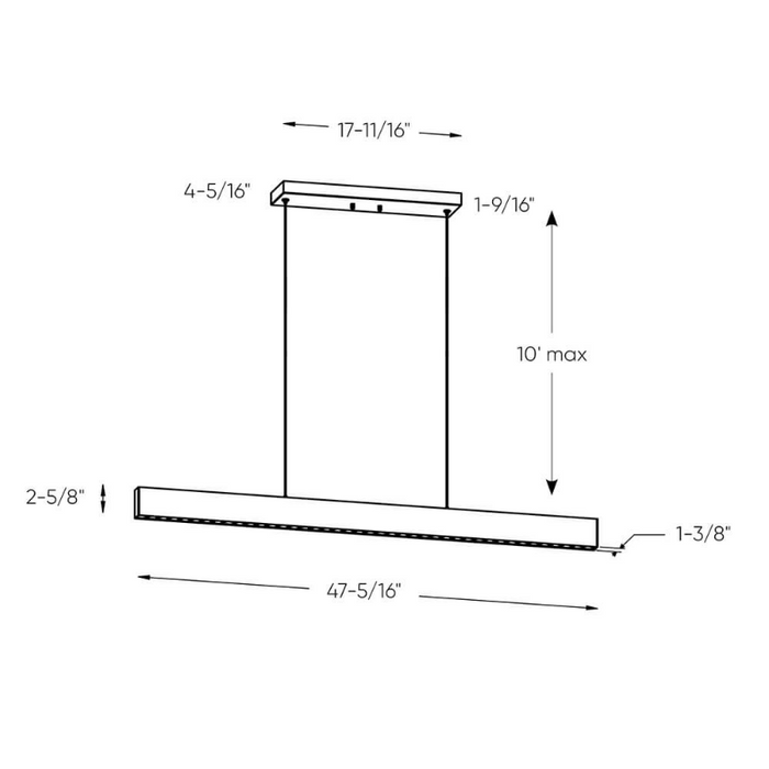 Dals MSLPD48-CC 47" Pinpoint Multi-Spot Linear Pendant, 5CCT Selectable