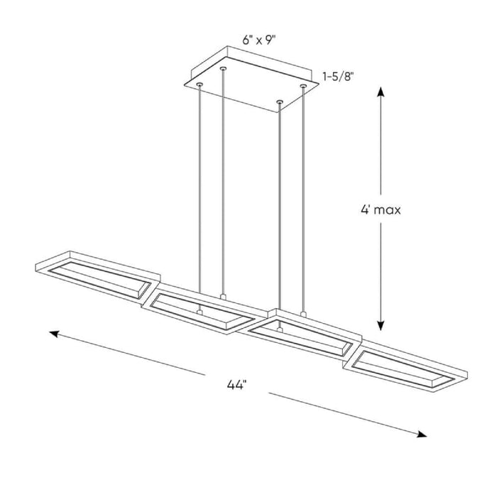 Dals PDL44 Geo 44" LED Linear Pendant