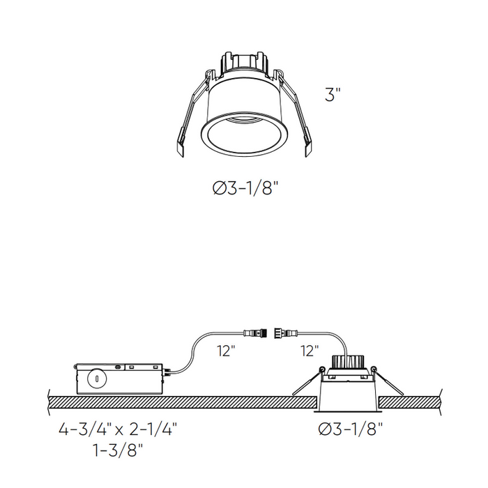 Dals RGM2-CC Facet 2" Regressed Gimbal Downlight with Thin Trim, 5CCT Selectable